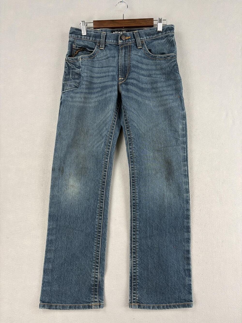 Ariat Rebar M4 Jeans Mens 30x30 Medium Blue Relaxed Bootcut Denim Loop Lock